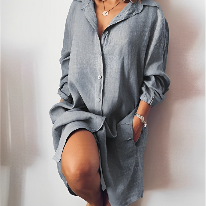 Women’s Casual Button-Up Shirt Dress
