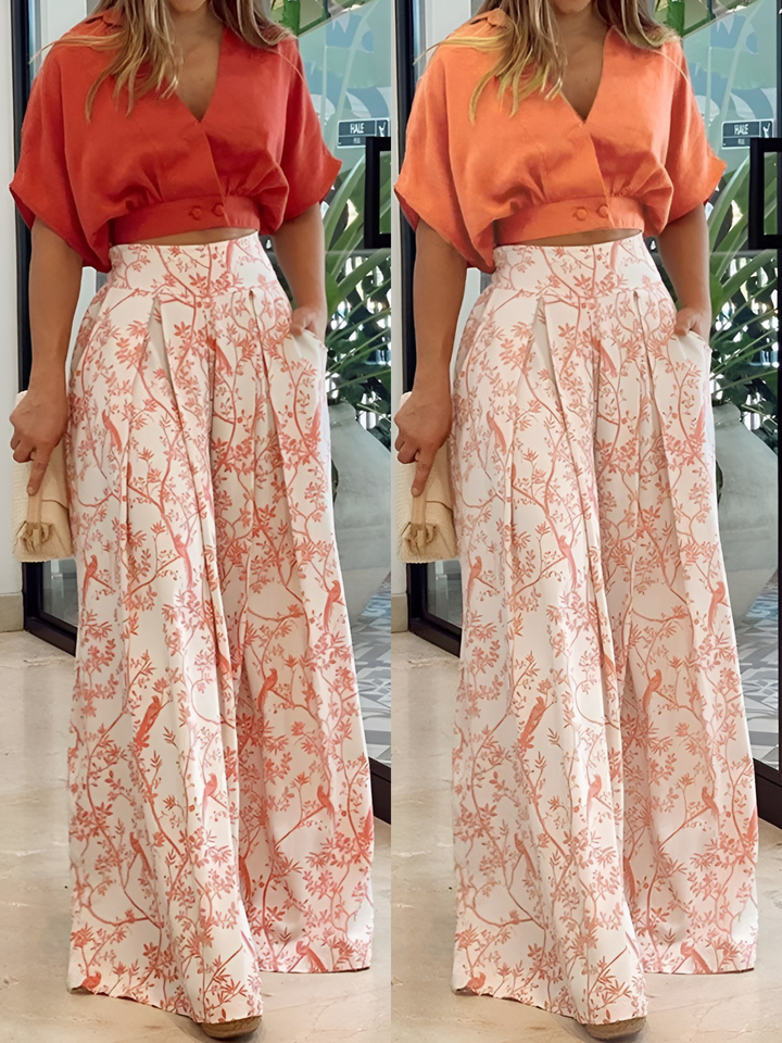 Women’s High-Waisted Wide Leg Pants with Elegant Flowing Fit