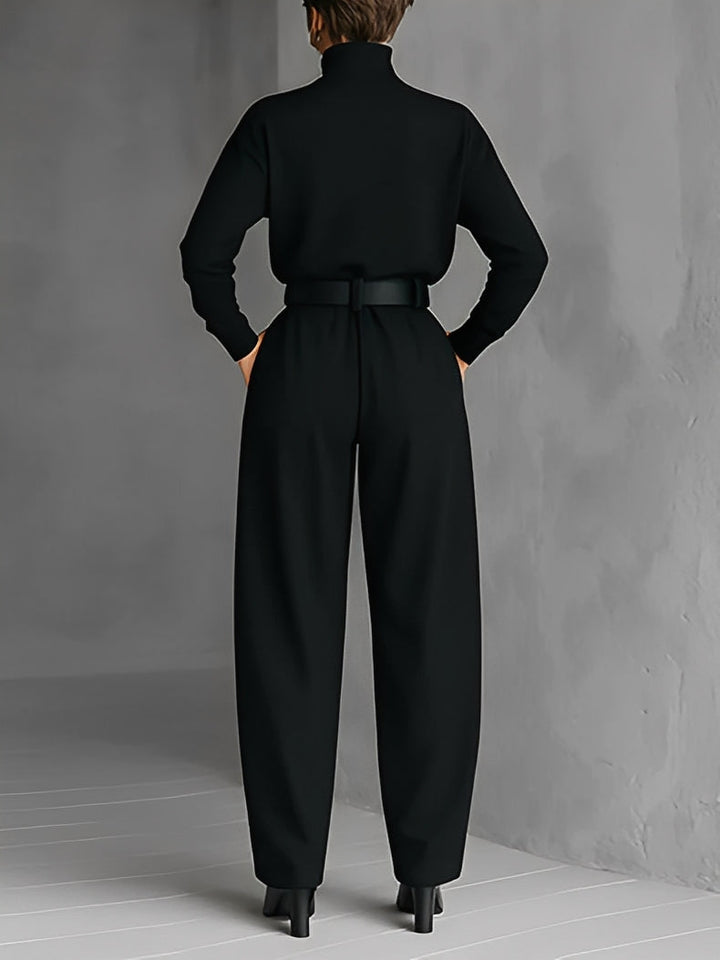 Women's Trousers | Wide High-Waisted Pants with Belt