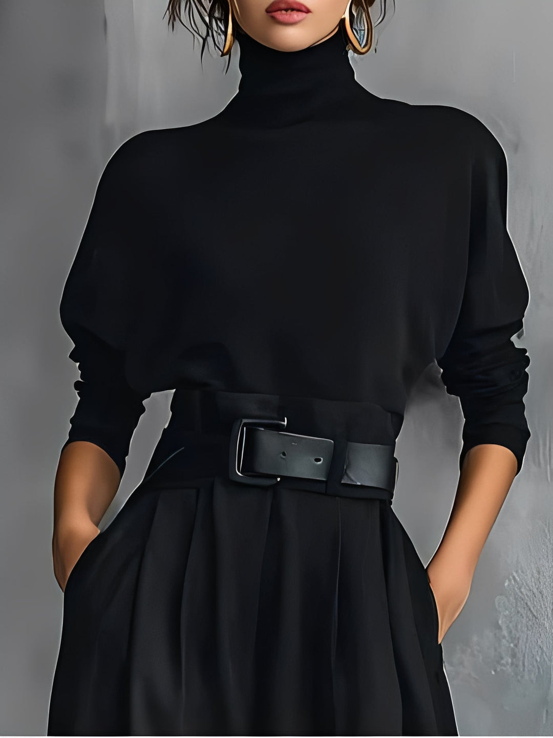 Women's Trousers | Wide High-Waisted Pants with Belt