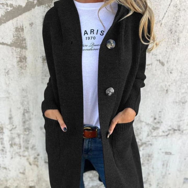 Long Women's Cardigan | with Buttons and Pockets