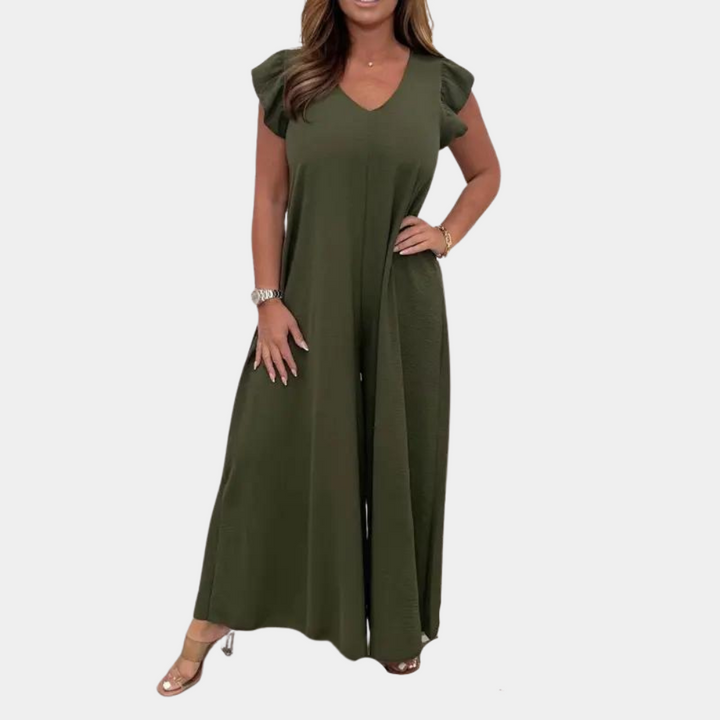 Women’s V-Neck Wide-Leg Jumpsuit