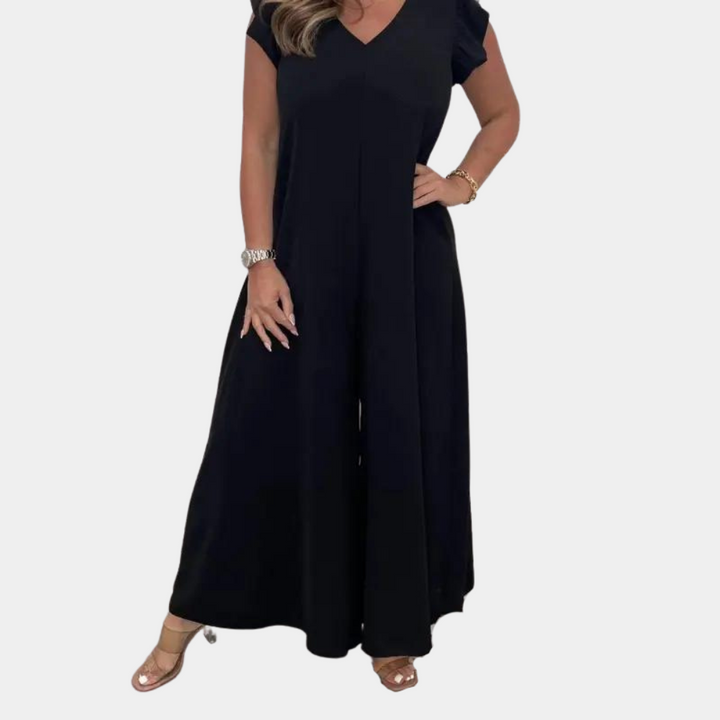 Women’s V-Neck Wide-Leg Jumpsuit