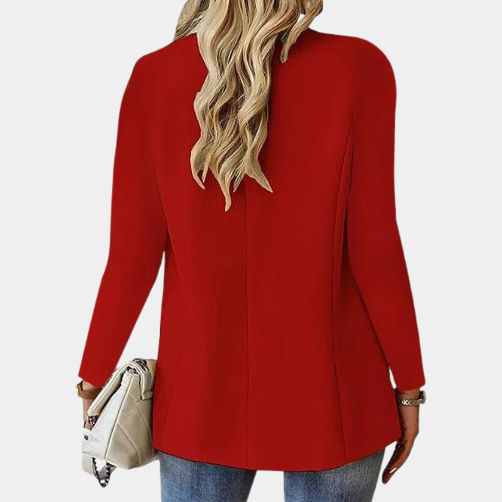 Elegant Women's Blazer with Single Button Closure and Classic Lapel – Stylish Jacket for Office & Everyday Wear