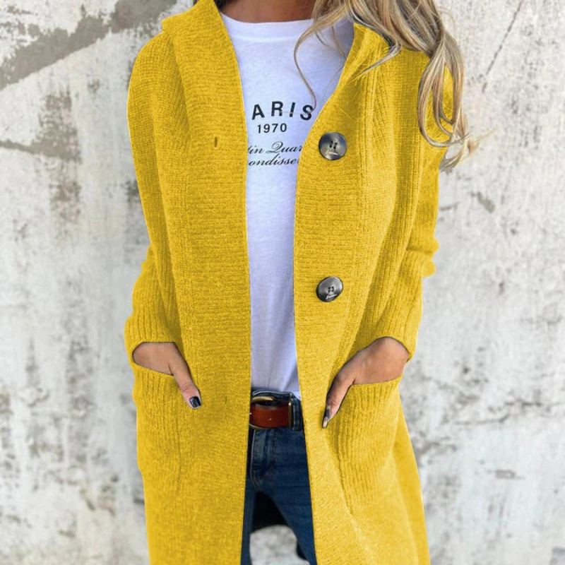 Long Women's Cardigan | with Buttons and Pockets