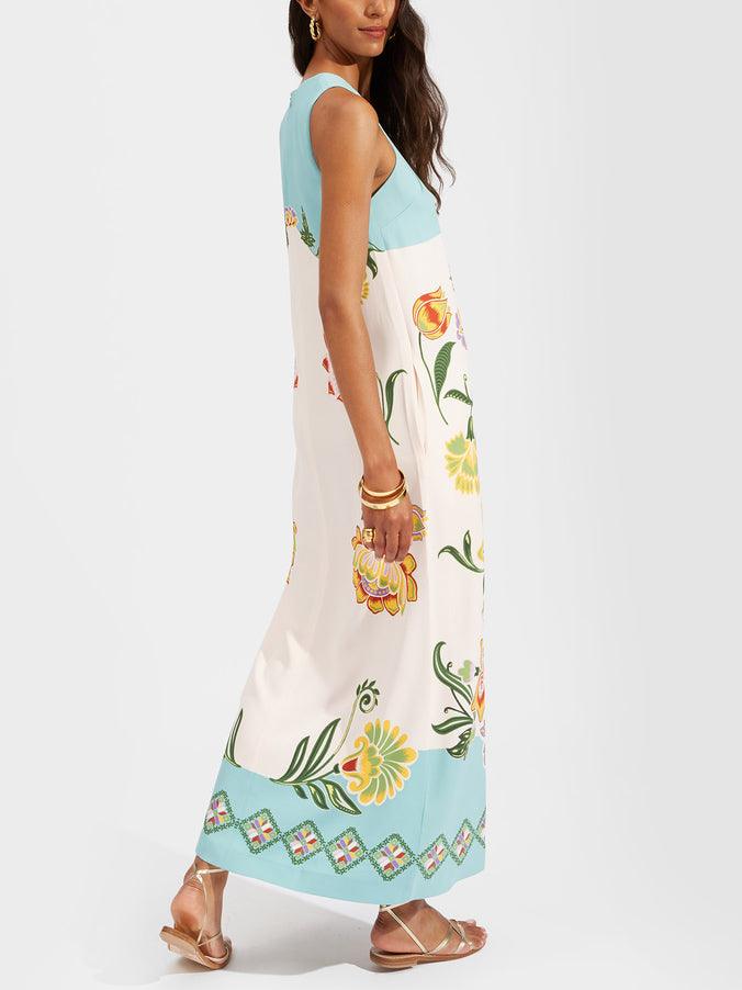 Ava | Floral Print Sleeveless Midi Dress