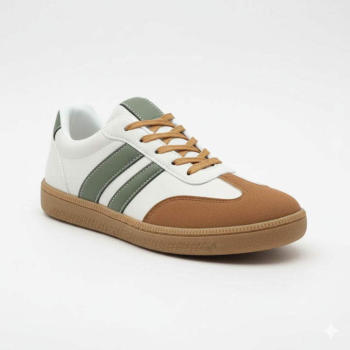 Sneakers with Laces and Classic Retro Look with Gum Sole