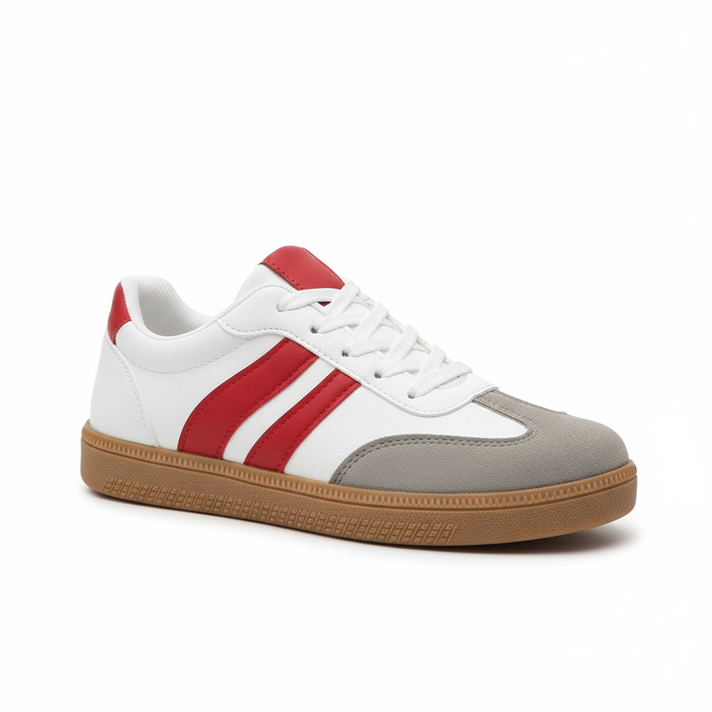 Sneakers with Laces and Classic Retro Look with Gum Sole