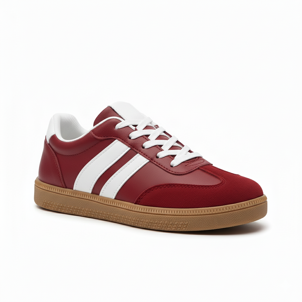 Sneakers with Laces and Classic Retro Look with Gum Sole