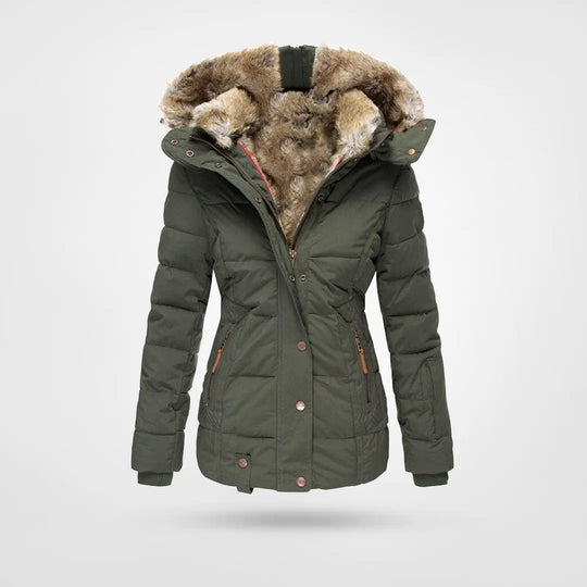 Women's Winter Jacket | Quilted Jacket with Hood and Fur