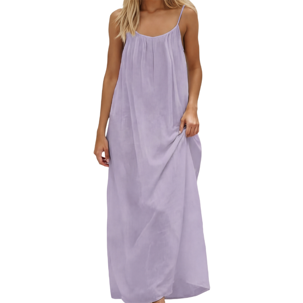 Long spaghetti strap dress with a relaxed fit