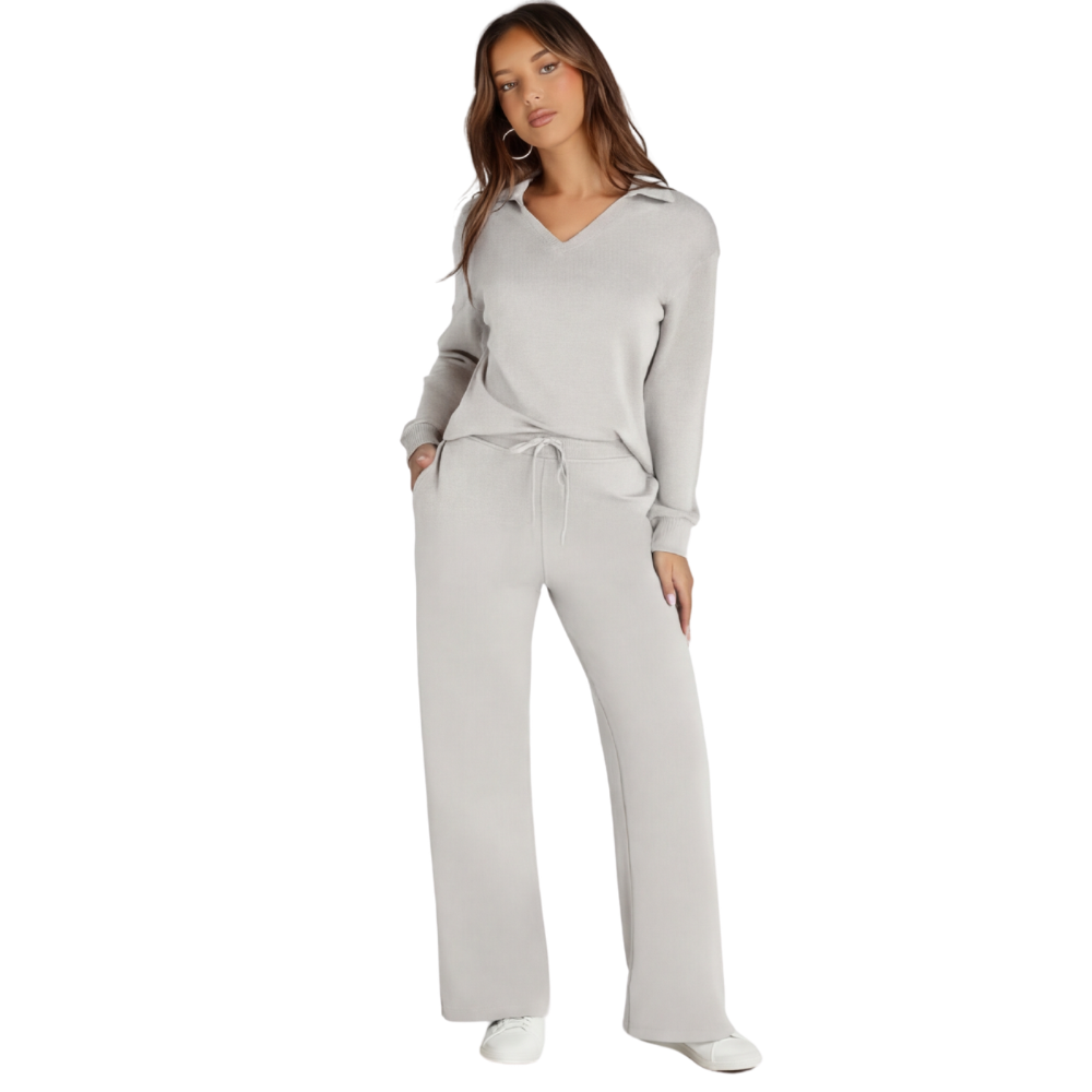 Women's Long Sleeve Set with Loose Pants
