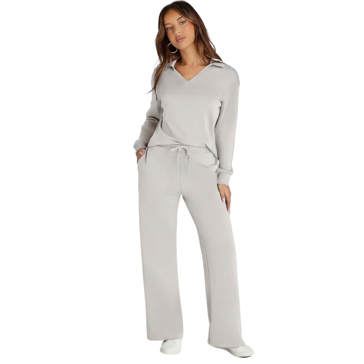Women's Long Sleeve Set with Loose Pants
