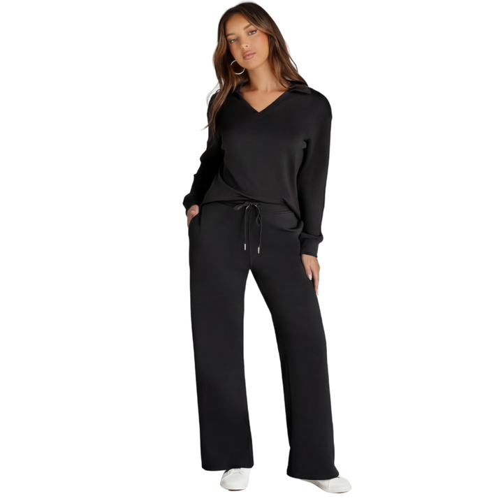 Women's Long Sleeve Set with Loose Pants