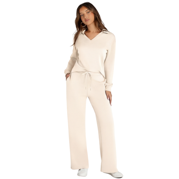 Women's Long Sleeve Set with Loose Pants