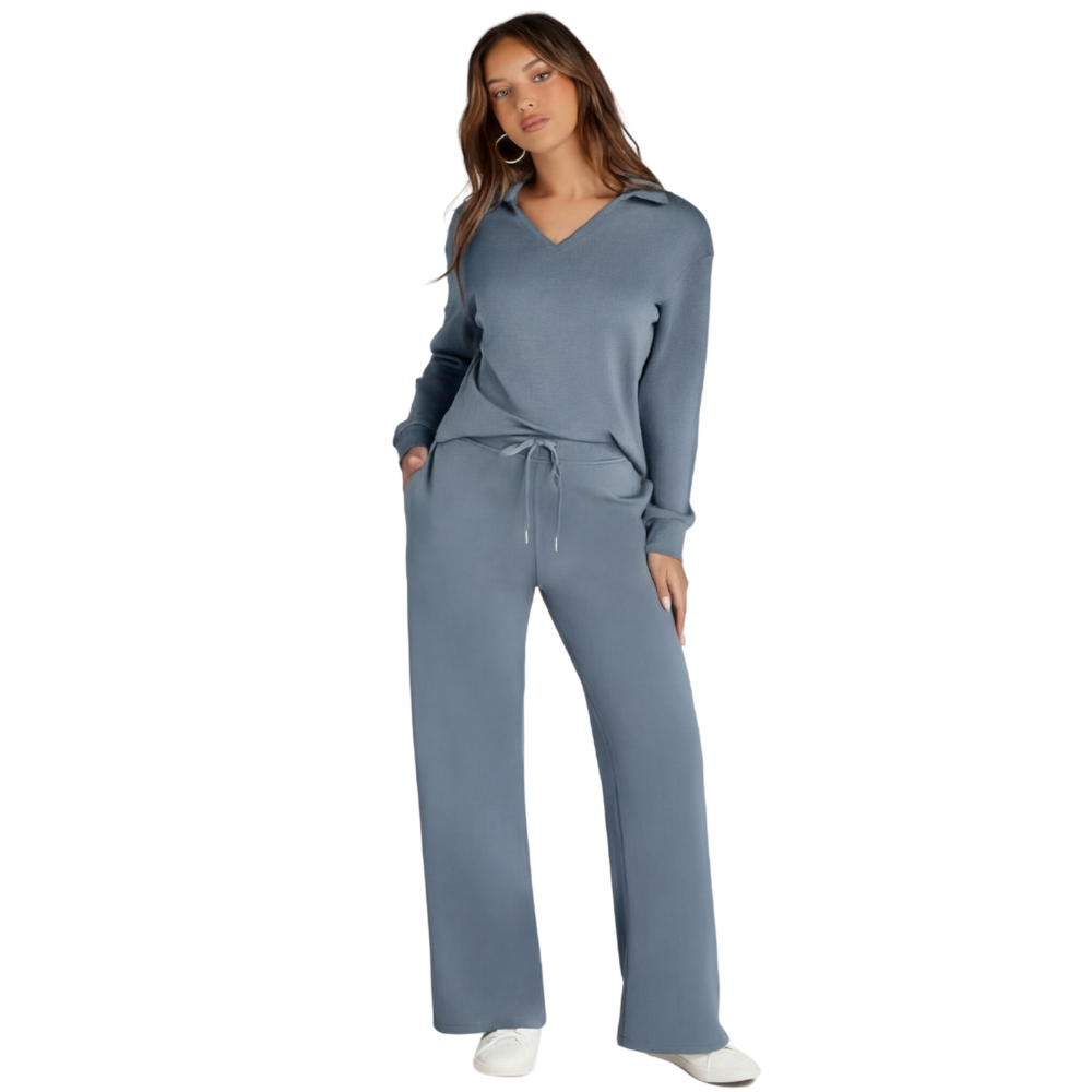 Women's Long Sleeve Set with Loose Pants