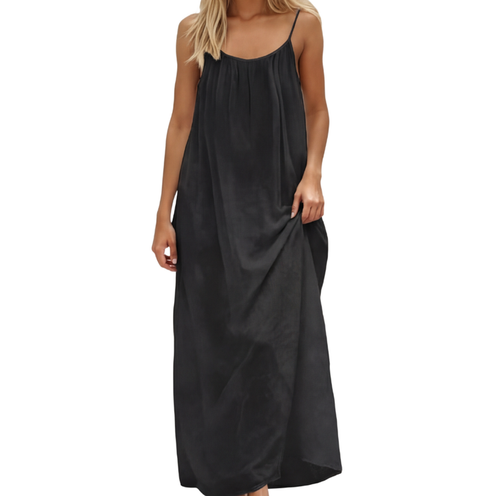 Long spaghetti strap dress with a relaxed fit