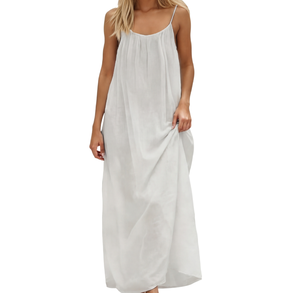 Long spaghetti strap dress with a relaxed fit