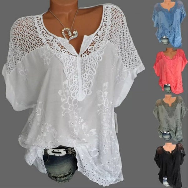 Althea™ | Short-Sleeve T-Shirt with Delicate Embroidery