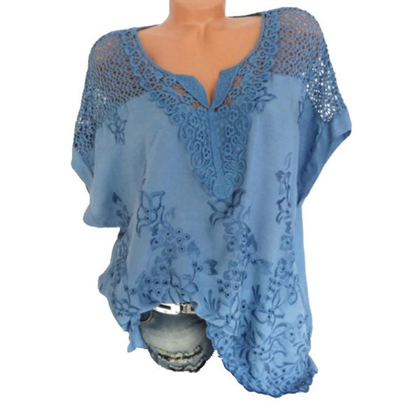 Althea™ | Short-Sleeve T-Shirt with Delicate Embroidery