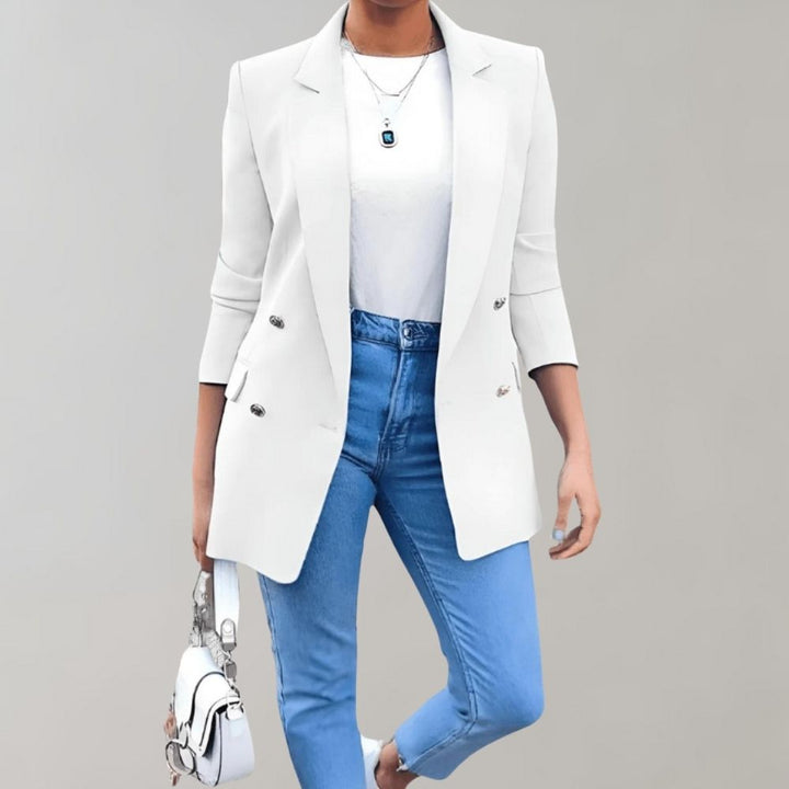 Elegant Long Blazer with Double Button – Stylish Classic for Business & Leisure