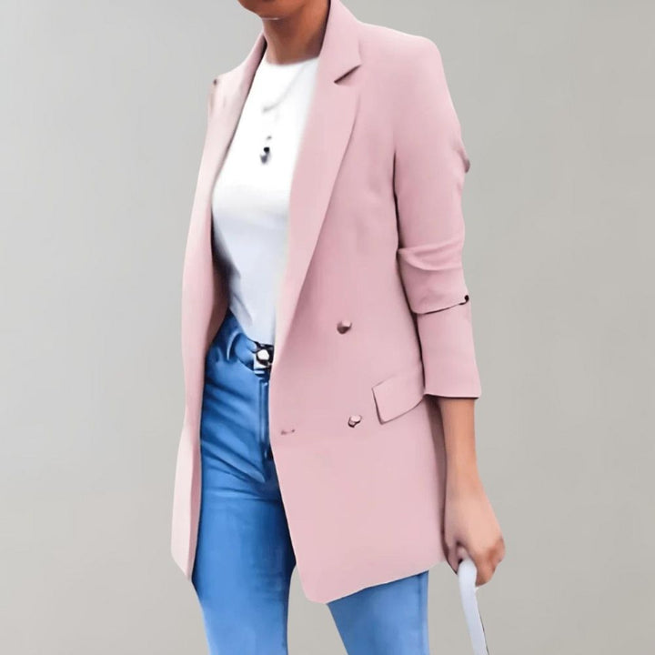 Elegant Long Blazer with Double Button – Stylish Classic for Business & Leisure