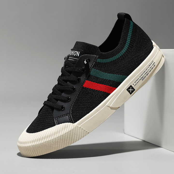 Sneakers with Laces and Knitted Sporty Look