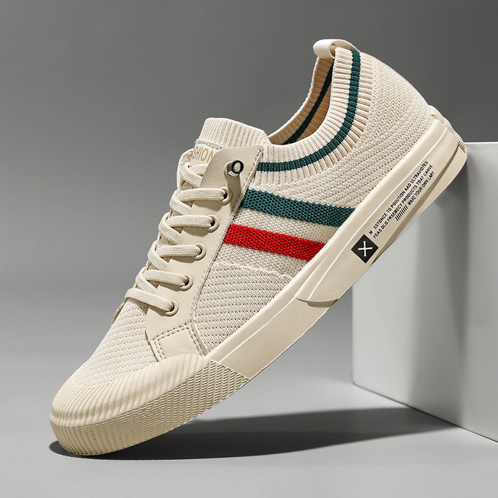 Sneakers with Laces and Knitted Sporty Look