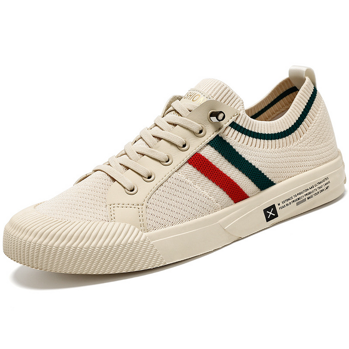 Sneakers with Laces and Knitted Sporty Look