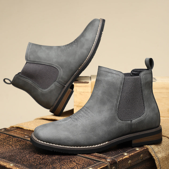 Men's Chelsea Boots with Elastic Side and Neat Finish