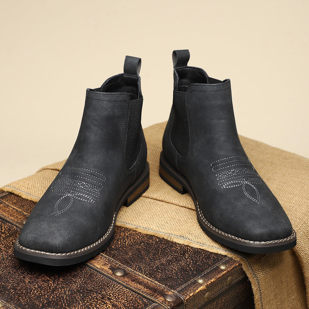 Men's Chelsea Boots with Elastic Side and Neat Finish