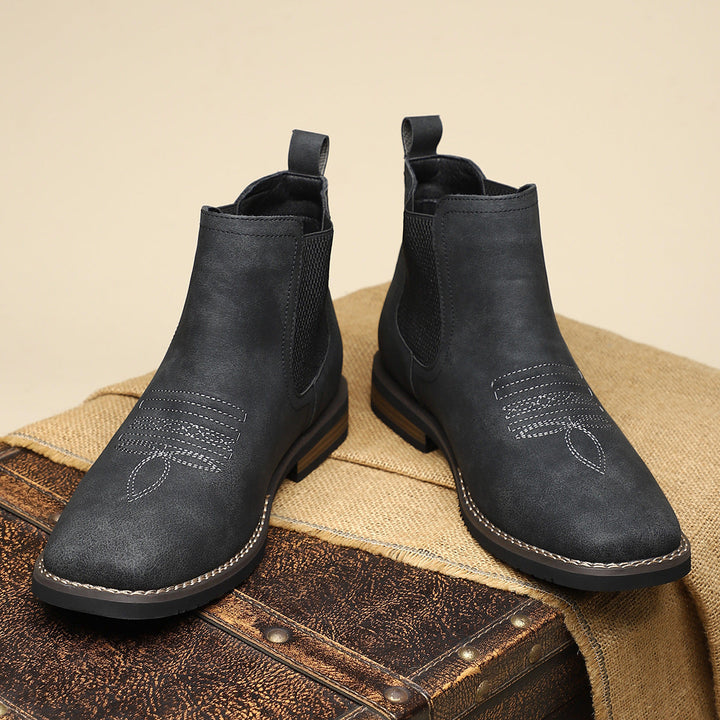 Men's Chelsea Boots with Elastic Side and Neat Finish