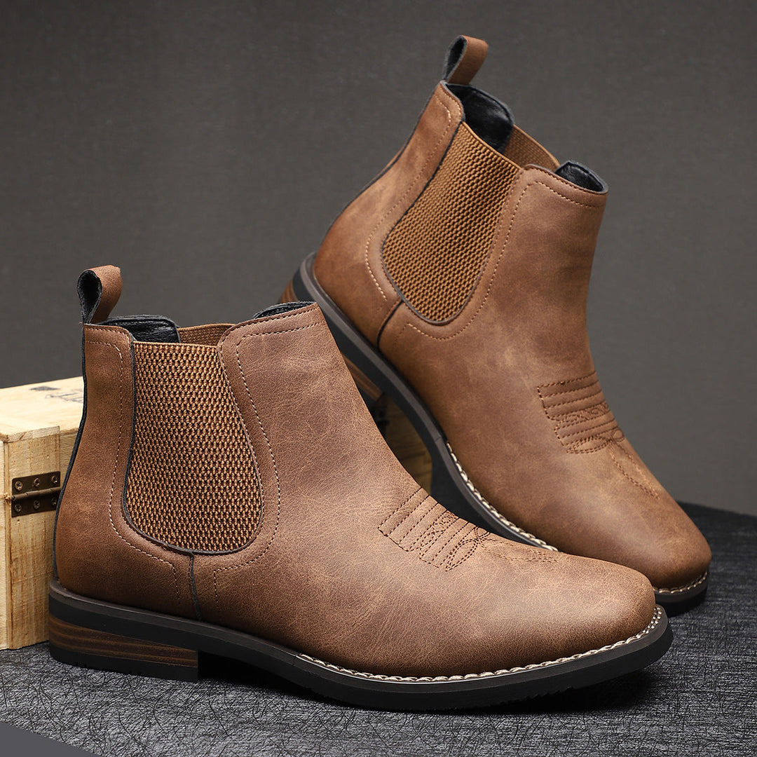 Men's Chelsea Boots with Elastic Side and Neat Finish