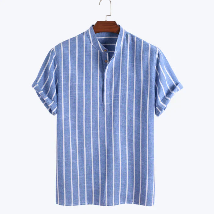 Striped Men’s Set – Stand-Up Collar & Breathable Fit