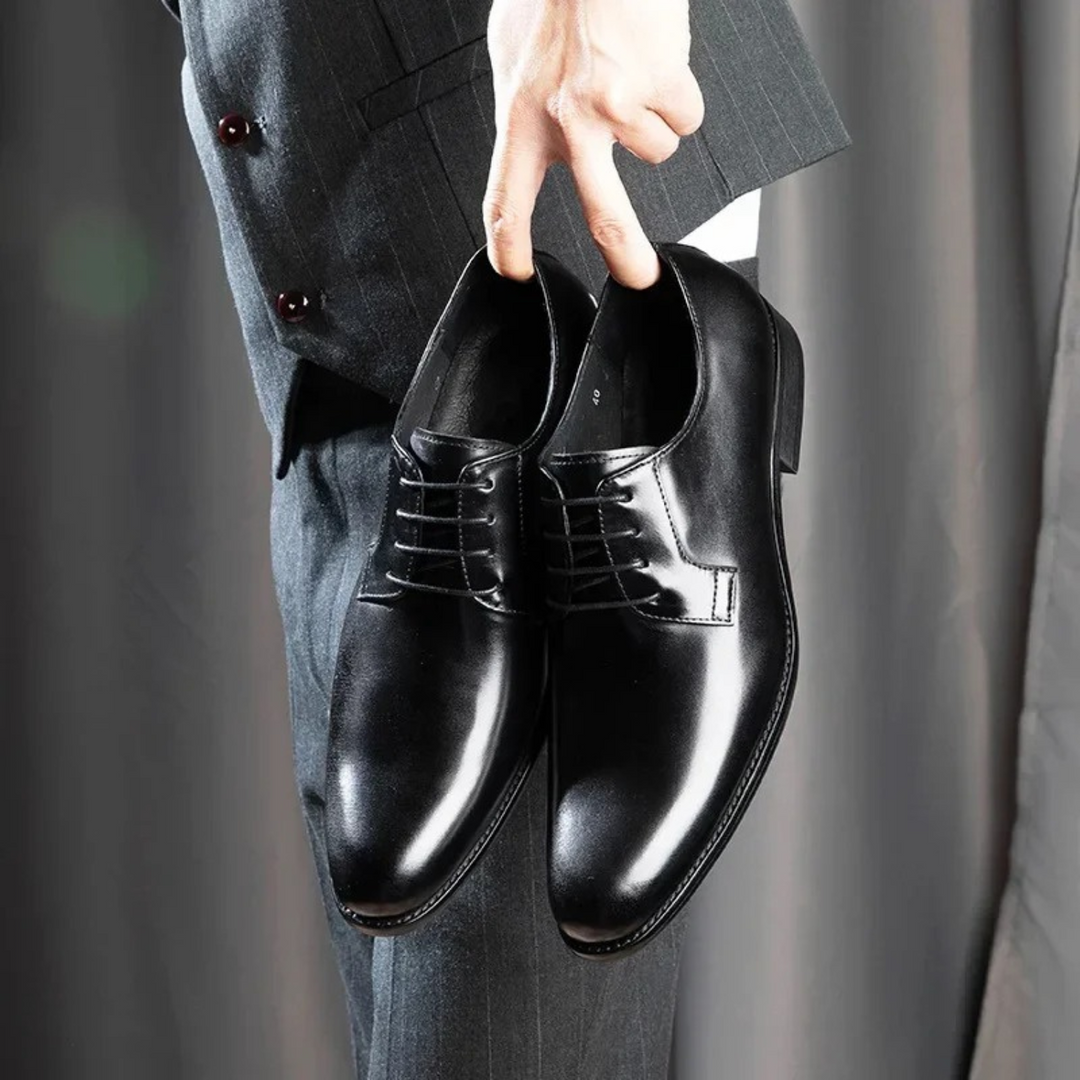 Men's Shoes with Laces and Classic Leather Look