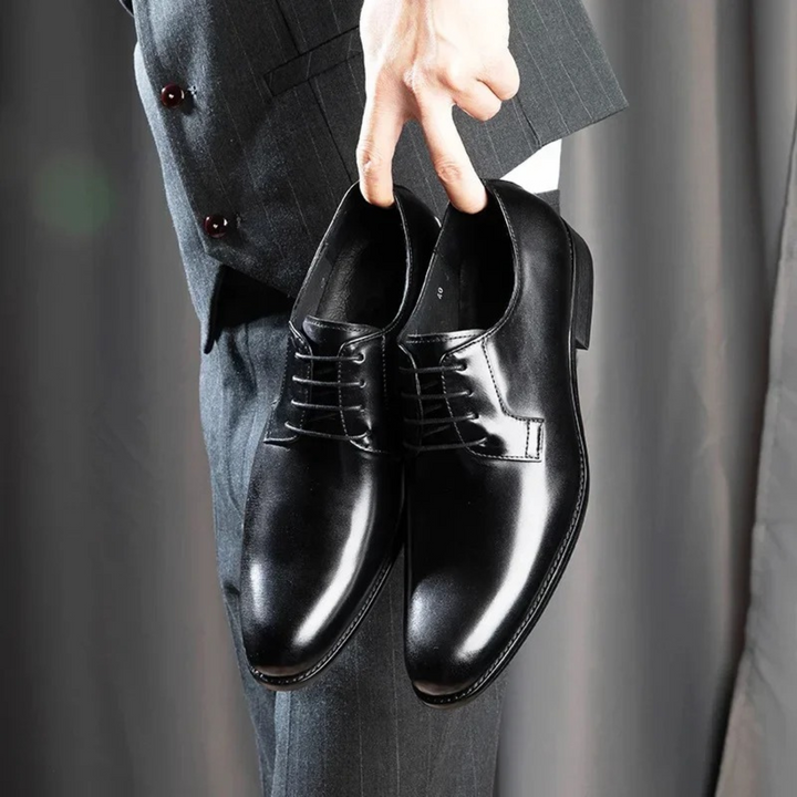 Men's Shoes with Laces and Classic Leather Look