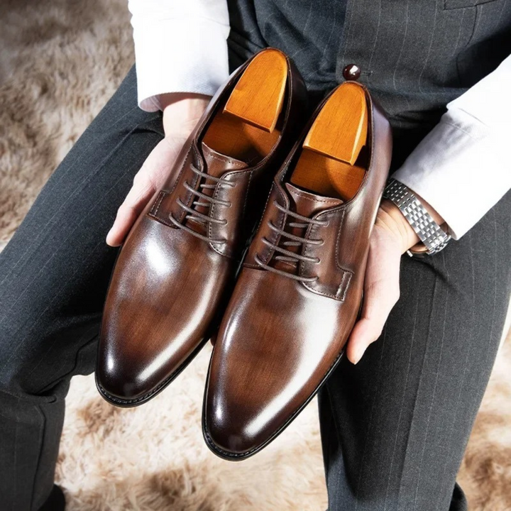 Men's Shoes with Laces and Classic Leather Look