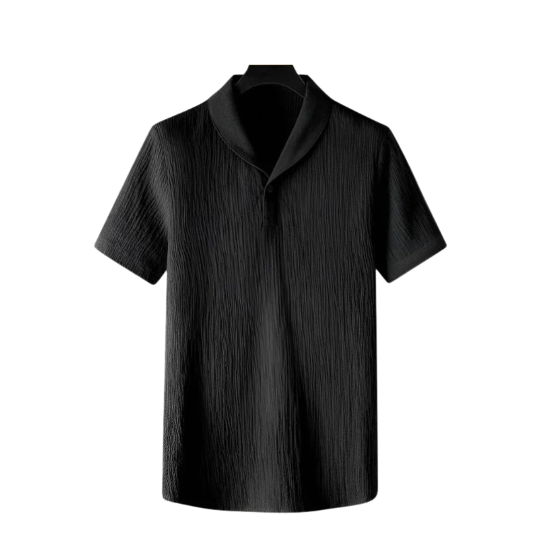 Men’s Two-Piece Set – Collared & Breathable Textured Fabric