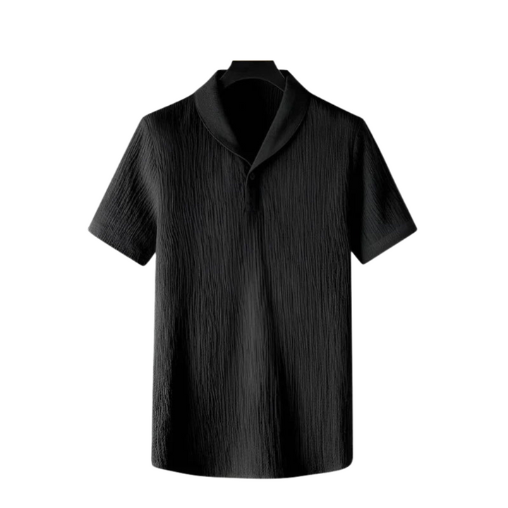 Men’s Two-Piece Set – Collared & Breathable Textured Fabric