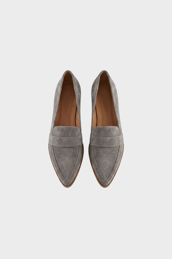 Penny Loafer Women’s Pointed Suede – Elegant Slippers with Heel