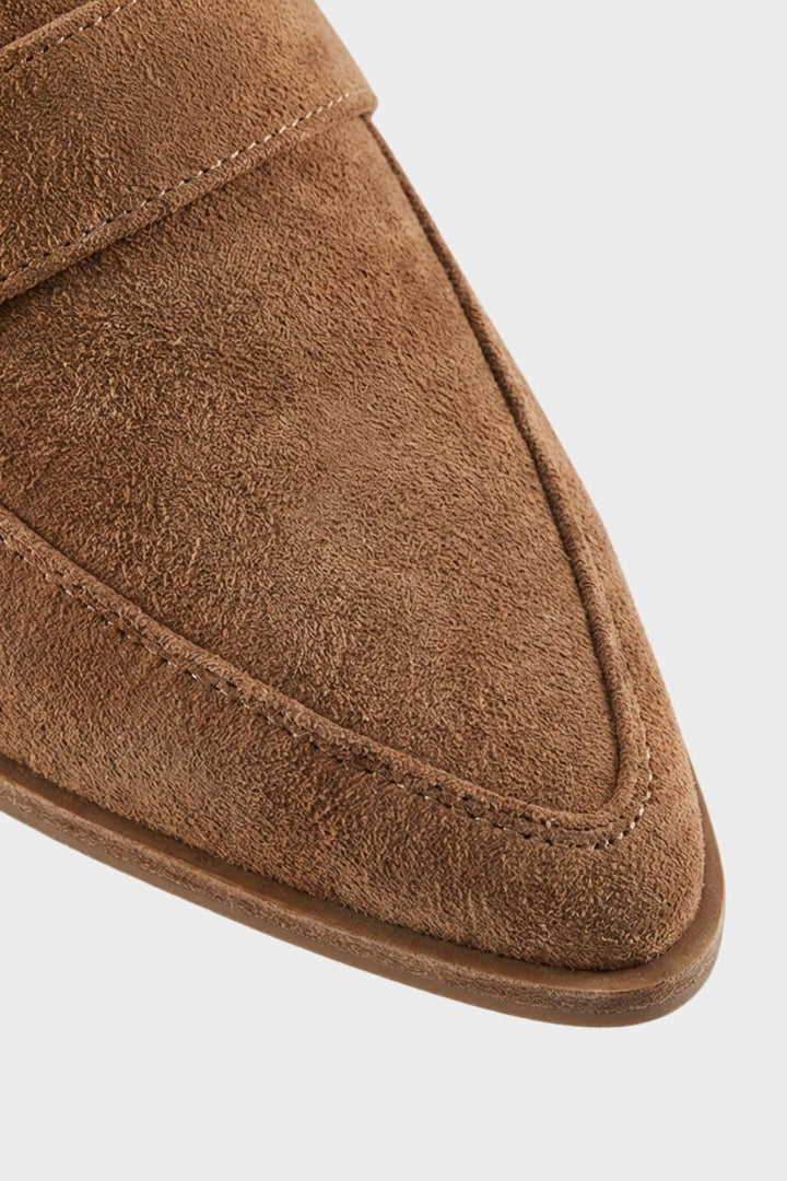 Penny Loafer Women’s Pointed Suede – Elegant Slippers with Heel
