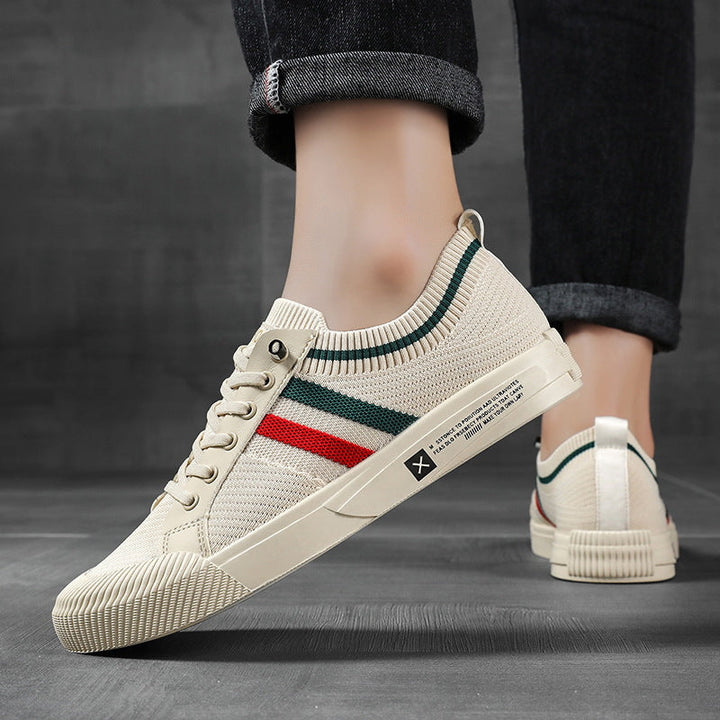Sneakers with Laces and Knitted Sporty Look