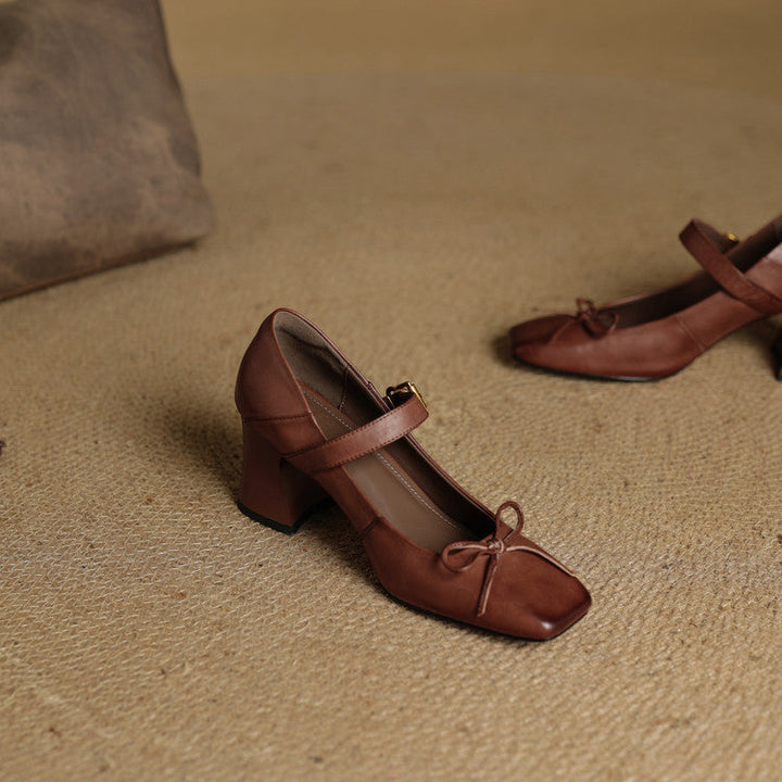 Emara Genuine Leather Heels
