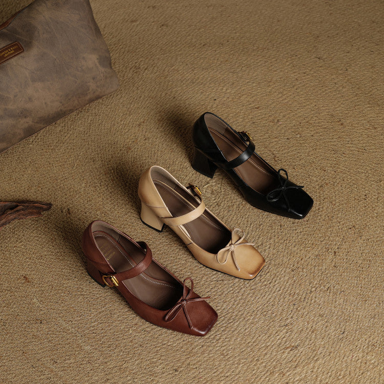 Emara Genuine Leather Heels