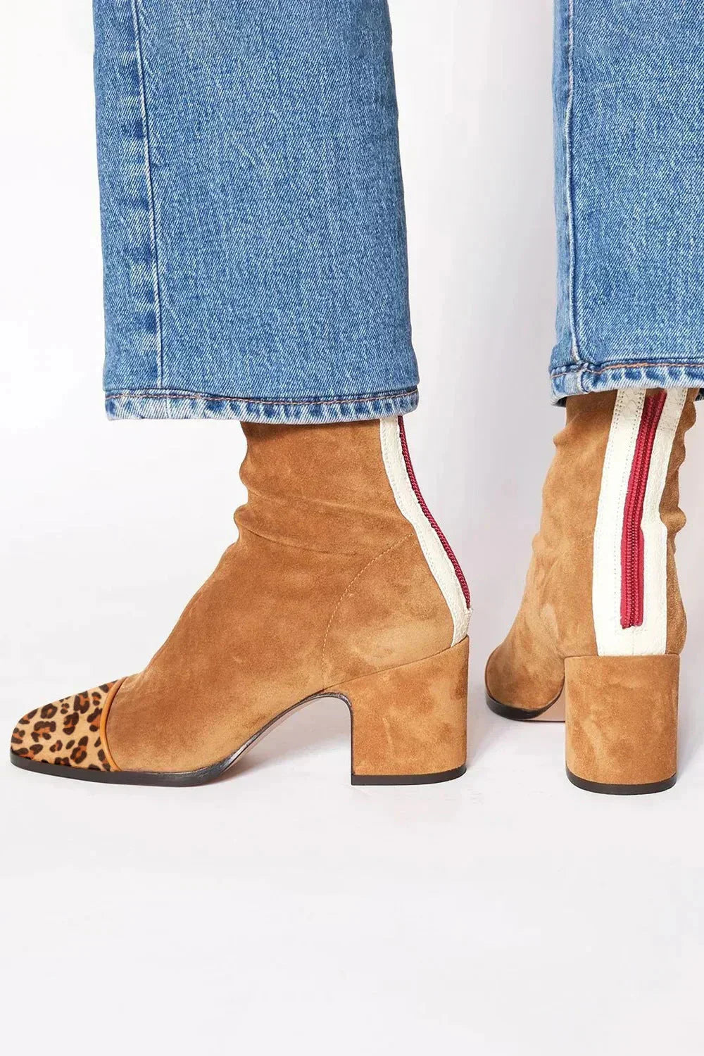 Women's ankle boots | suede heeled with a rounded toe