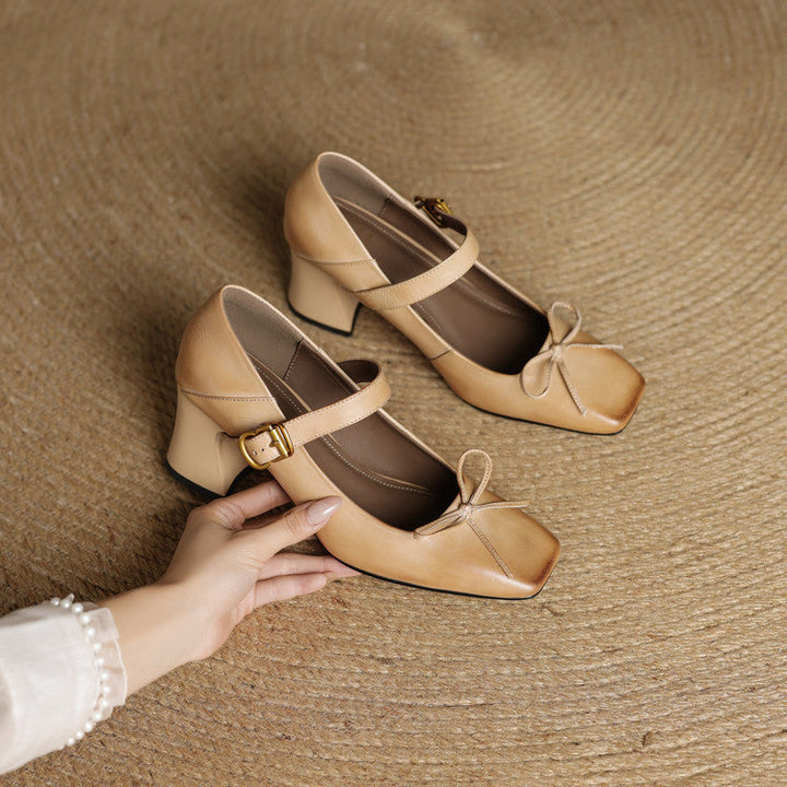 Emara Genuine Leather Heels