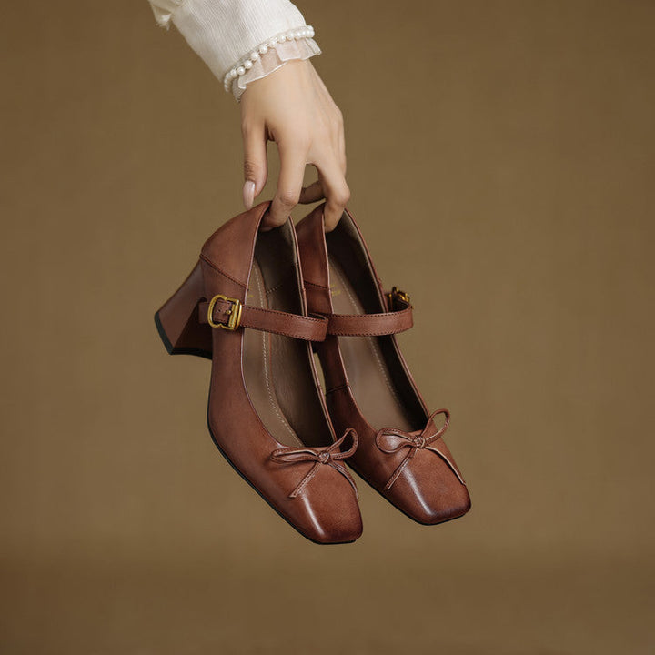 Emara Genuine Leather Heels