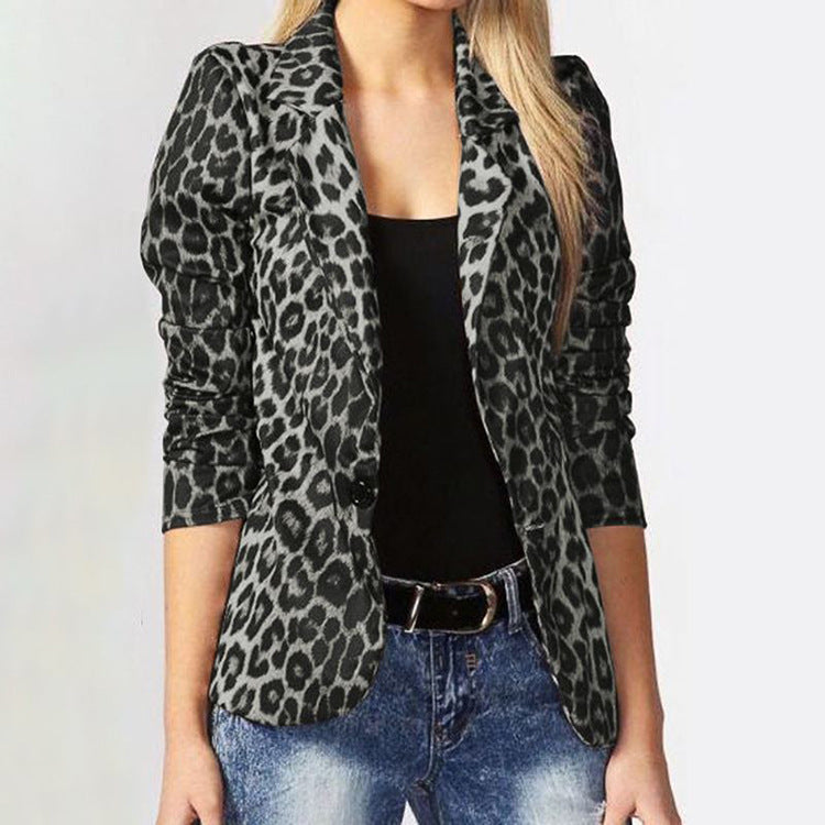 Women’s Leopard Print Tailored Blazer