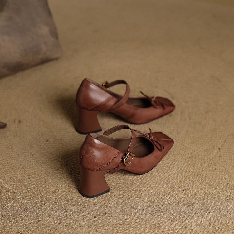 Emara Genuine Leather Heels