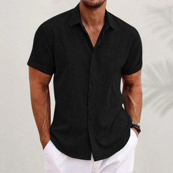 Men’s Short Sleeve Casual Button-Up Shirt